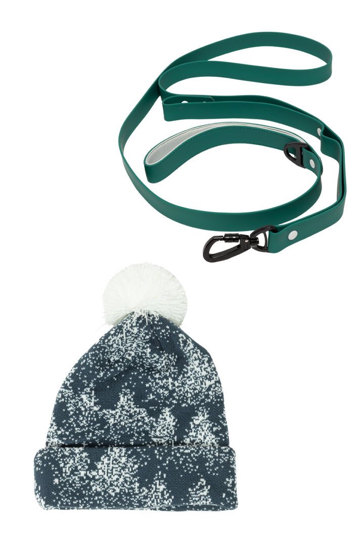 Spruce Winter Hat with Pom & Waterproof Leash Matching Set