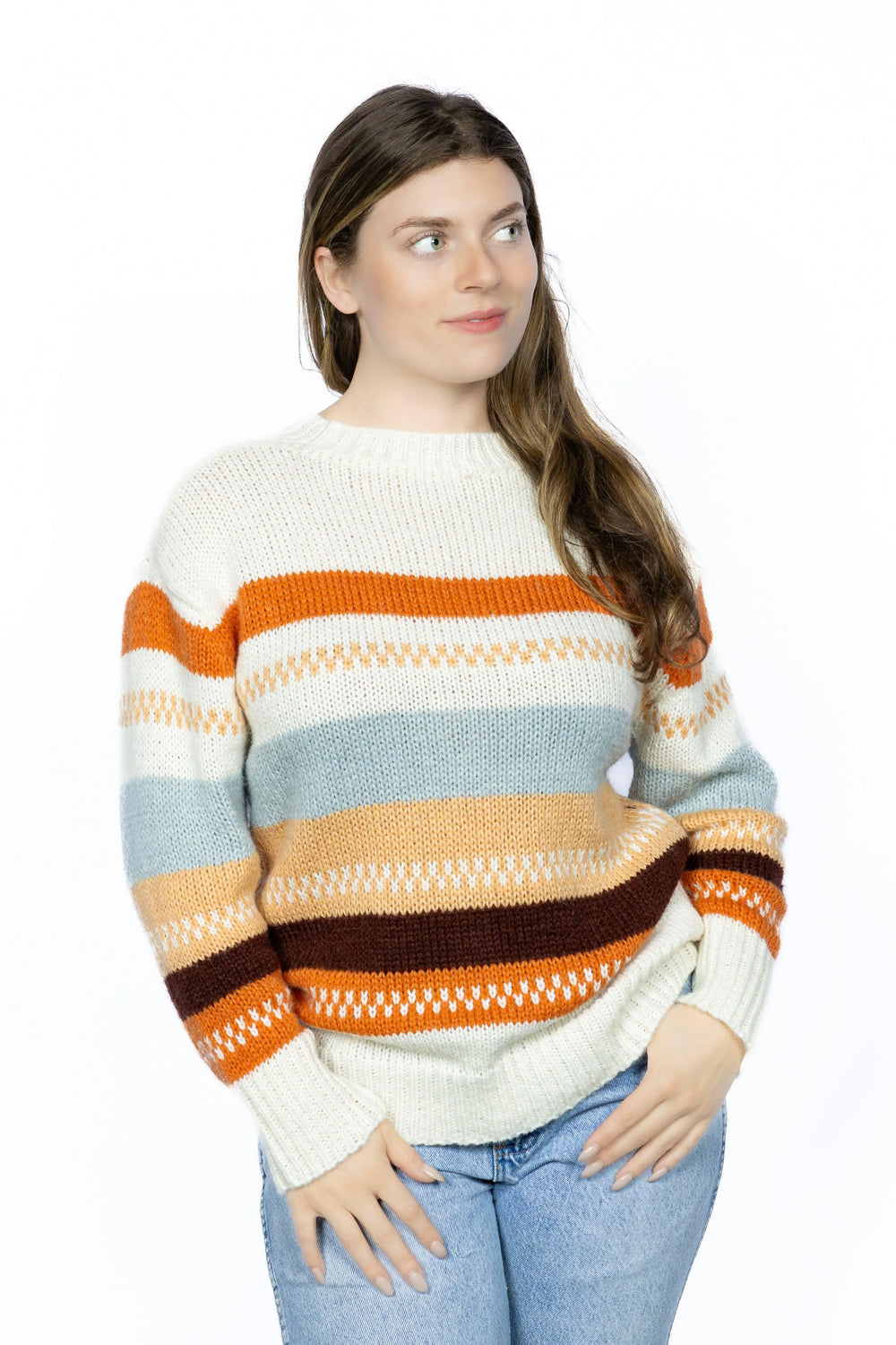 Striped Color Block Sweater - Aria the Fox