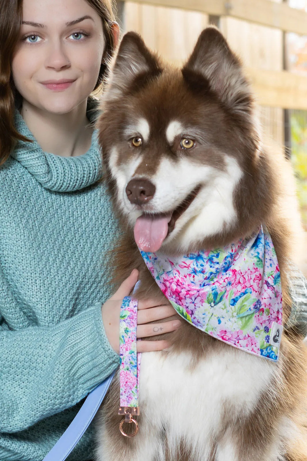 Hydrangea Haven Dog Bandana & Matching Keychain