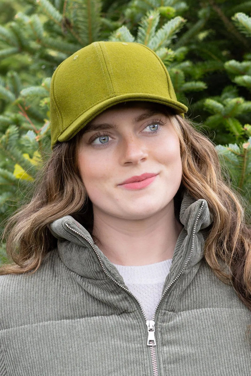 Mossy Pine Wool Baseball Cap - Aria the Fox