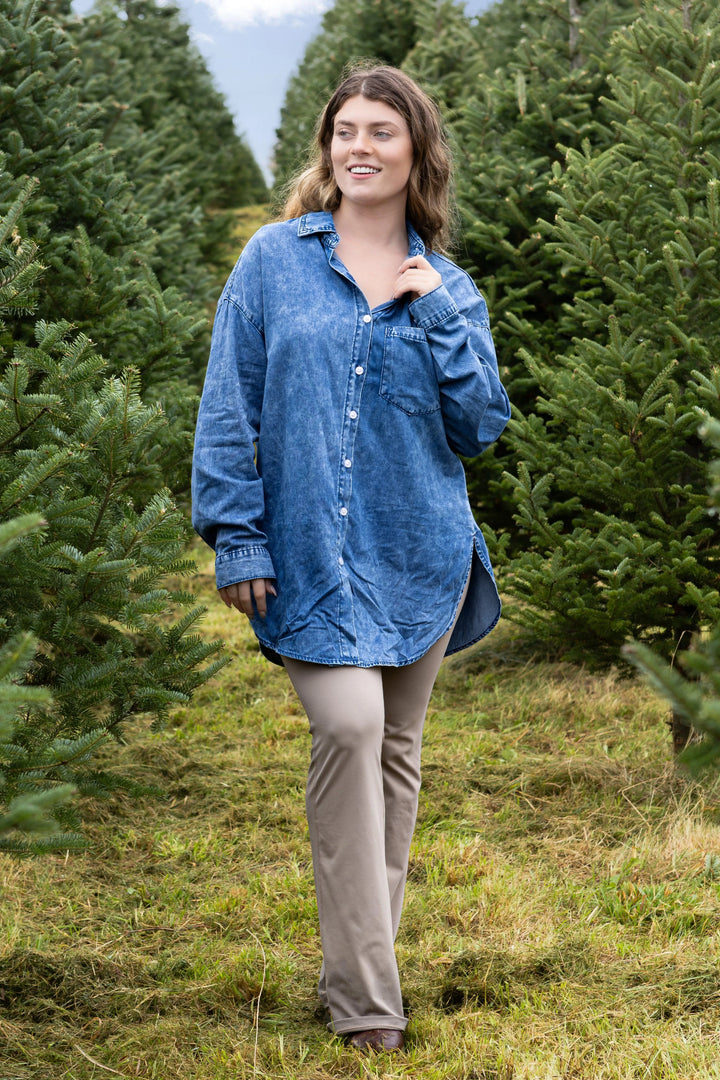 Vintage Washed Denim Shirt - Aria the Fox