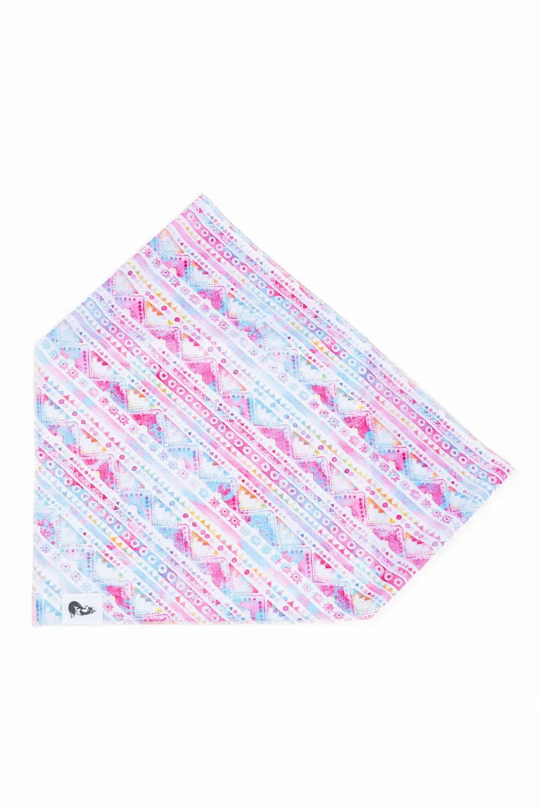 Pink and Blue Tribal Dog Bandana - Aria the Fox