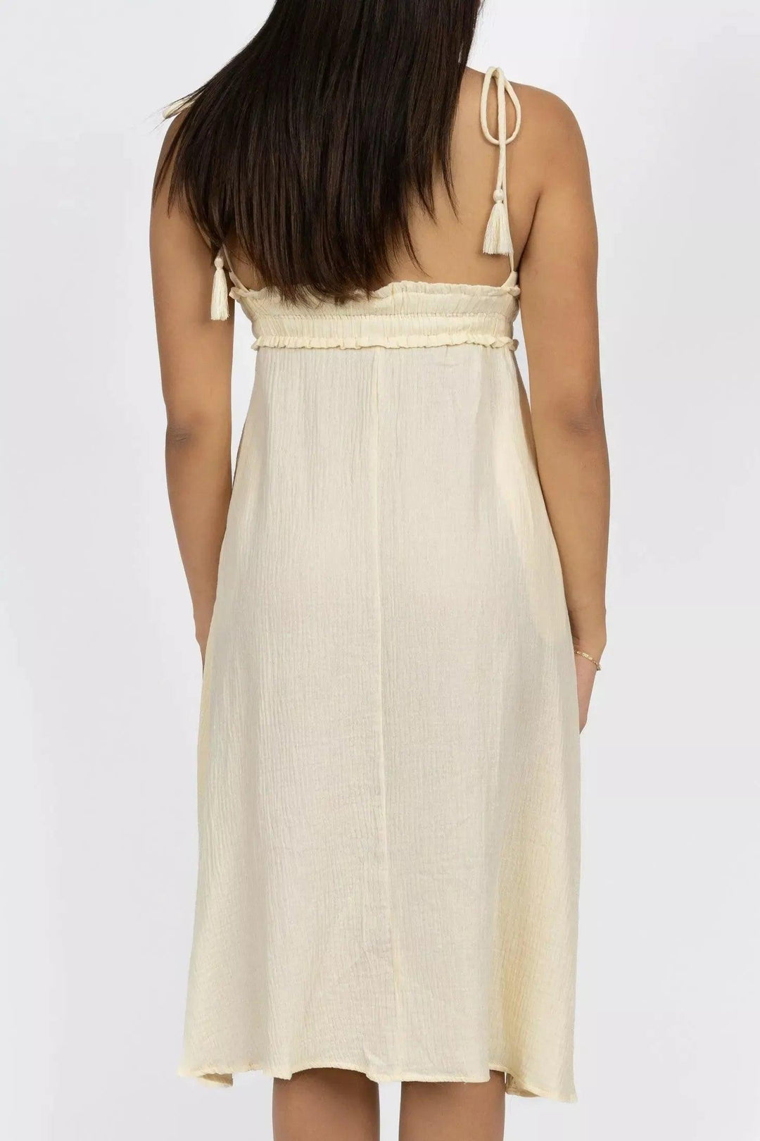 Cream spaghetti strap dress best sale