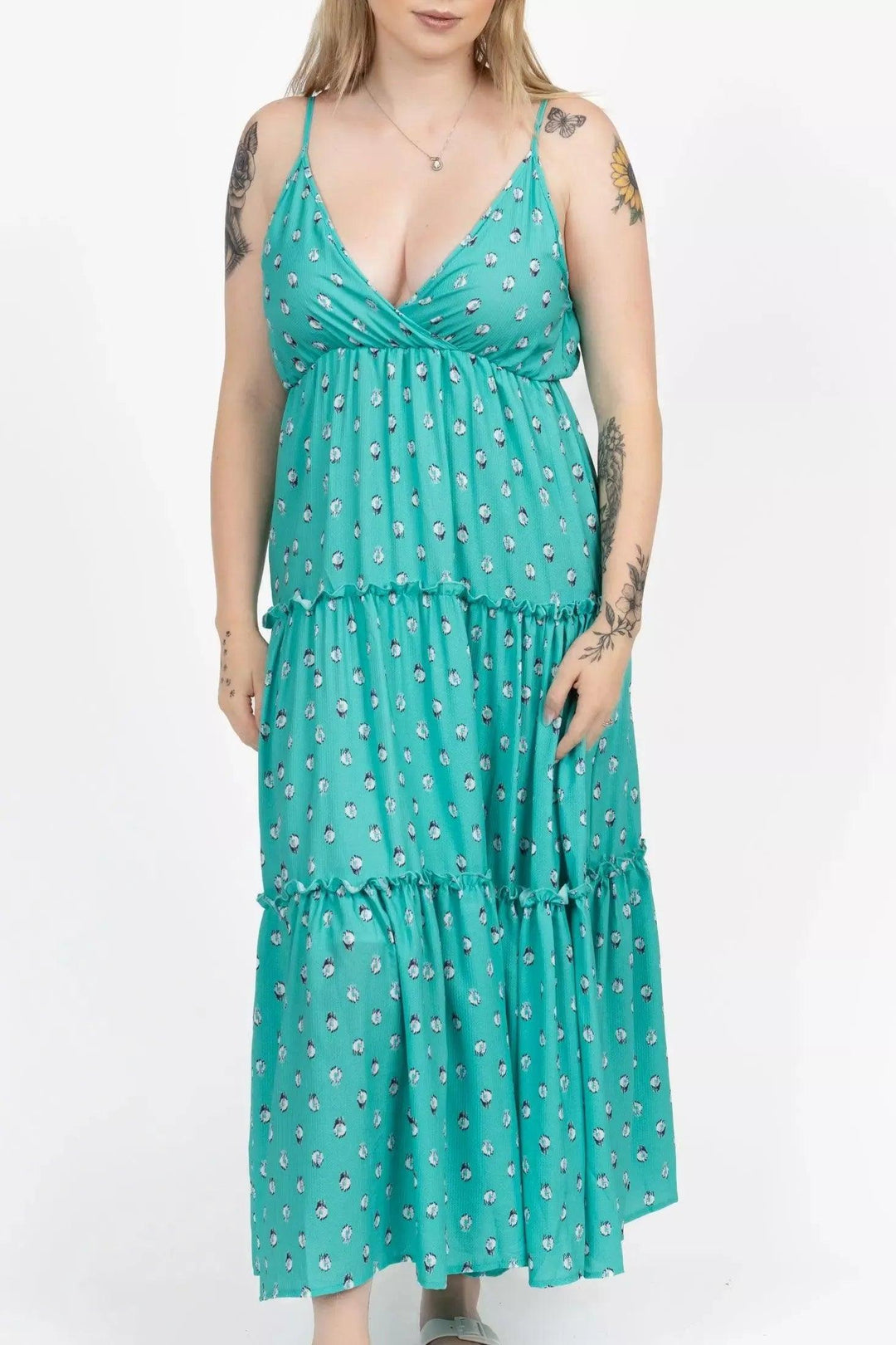 Floral Ruffle Slip Maxi Dress Dress