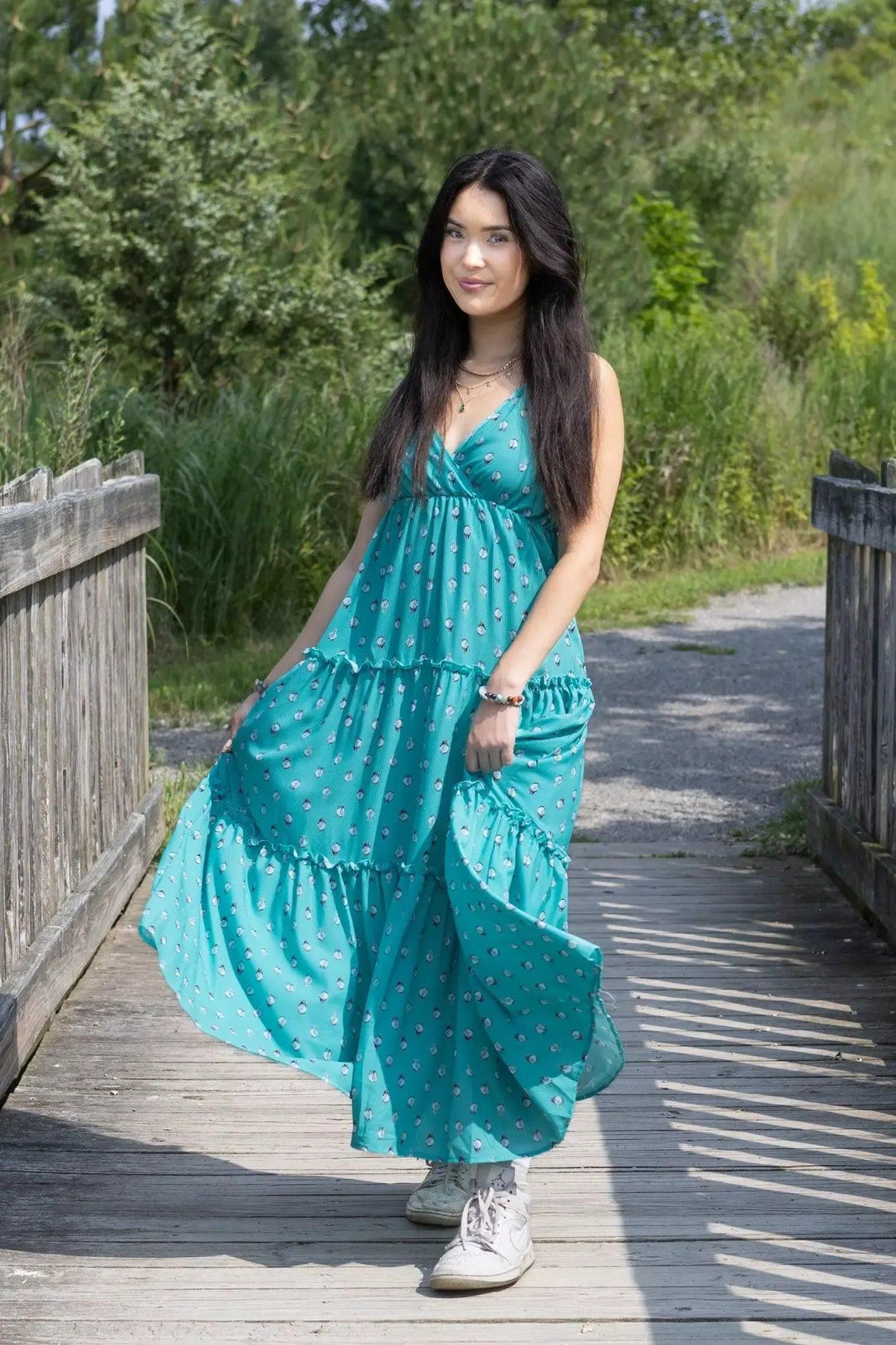 Floral Ruffle Slip Maxi Dress Dress