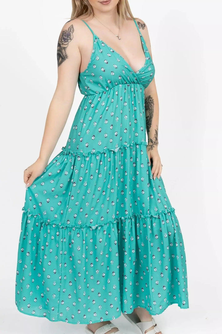 Floral Ruffle Slip Maxi Dress Dress