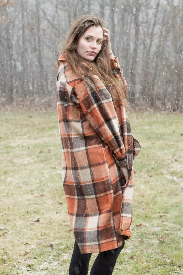 Oversized Plaid Long Shacket Shacket