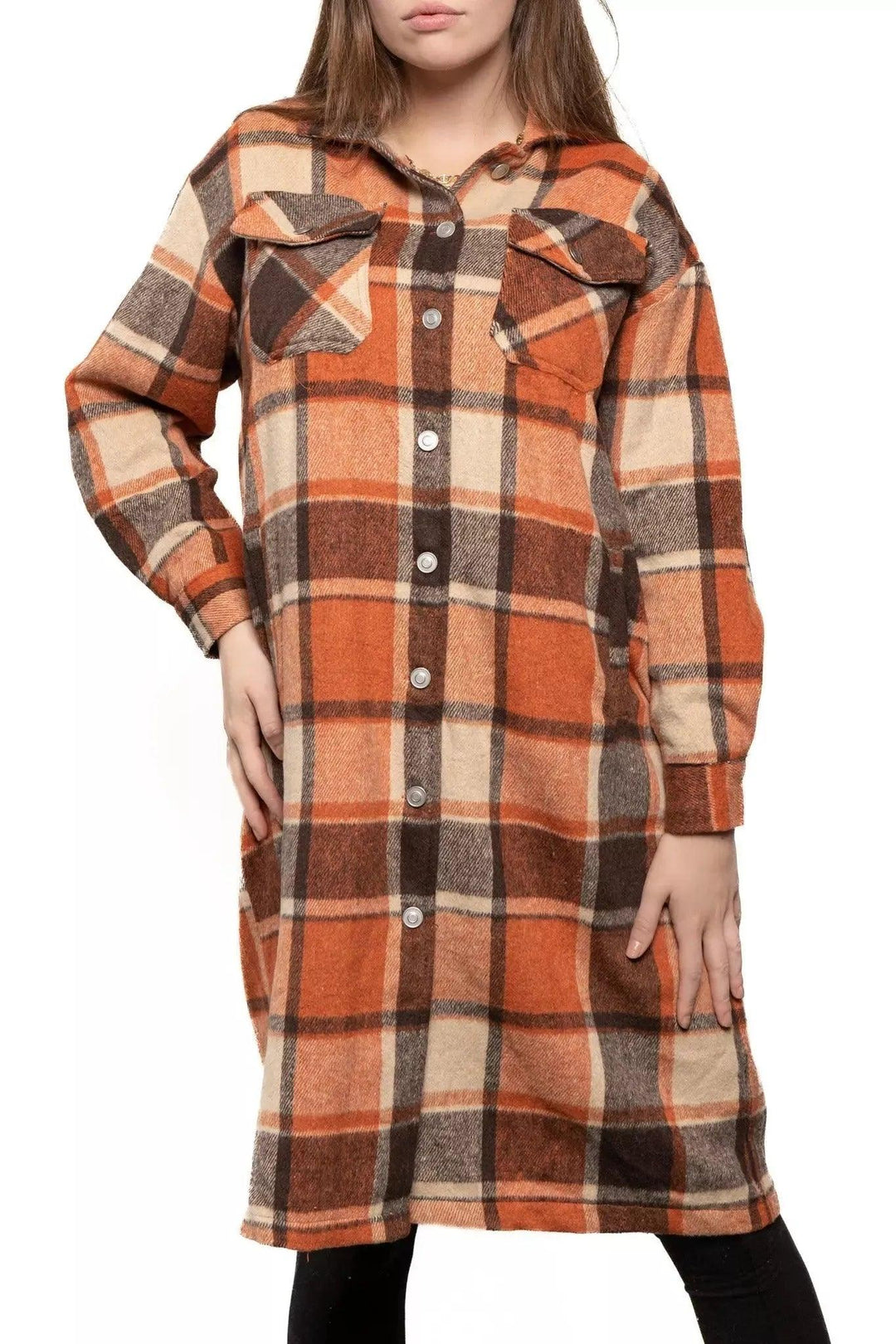 Oversized Plaid Long Shacket Shacket