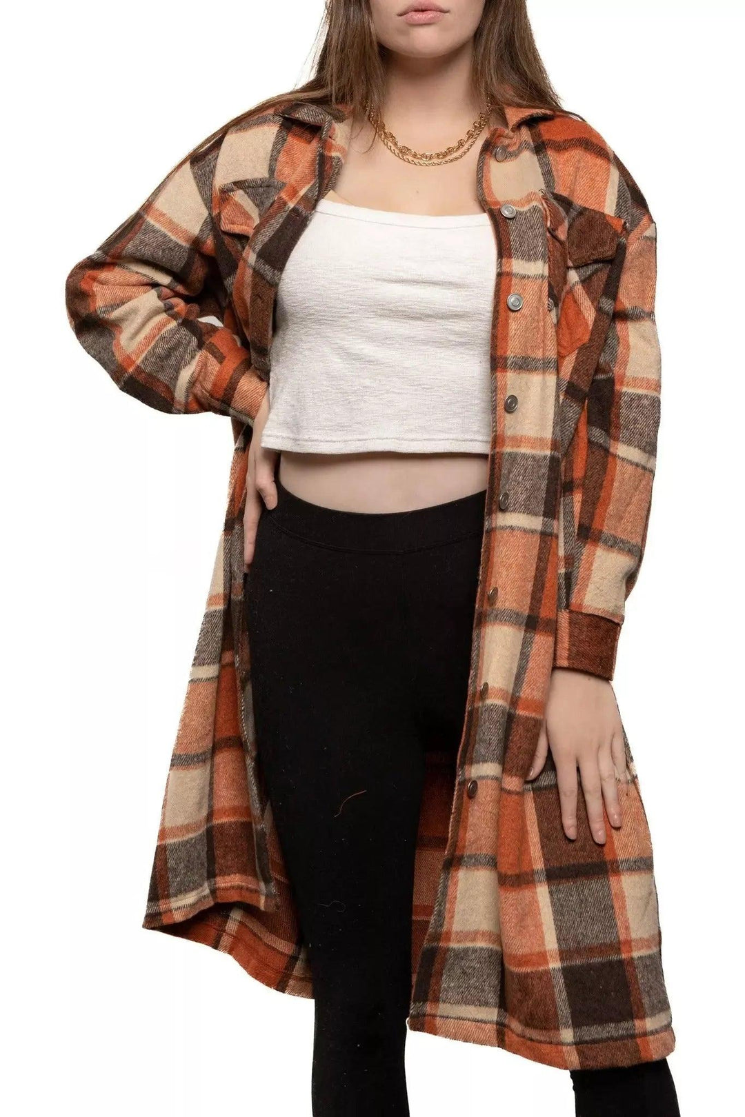 Oversized Plaid Long Shacket Shacket