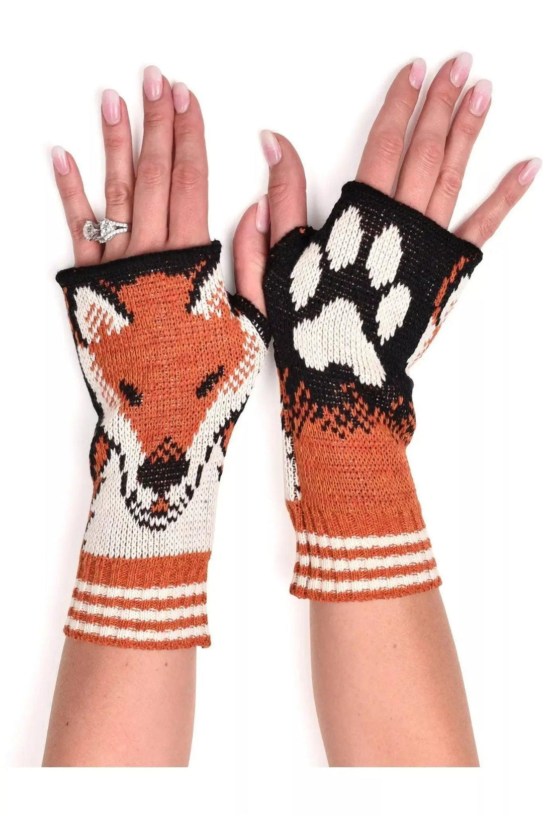 Recycled Fingerless Gloves - Fox Gloves